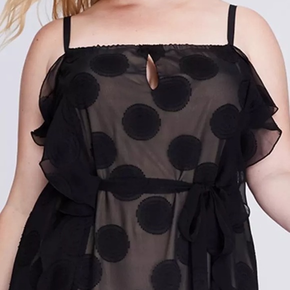 Sheer Ruffle Dress Lined Keyhole - Picture 2 of 8